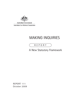 Making Inquiries - Australian Law Reform Commission