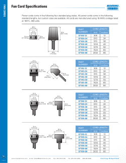 Mechatronics Fan Cord Specifications