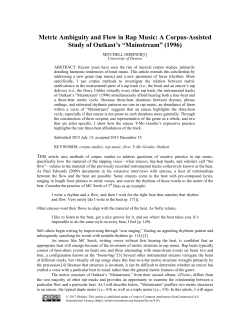 Metric Ambiguity and Flow in Rap Music: A Corpus
