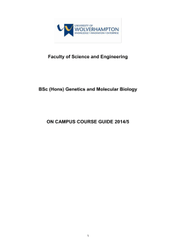 BSc (Hons) Genetics and Molecular Biology