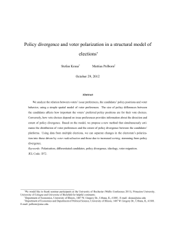 Policy divergence and voter polarization in a structural model of