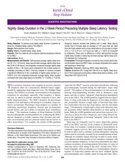 Nightly Sleep Duration in the 2-Week Period Preceding Multiple