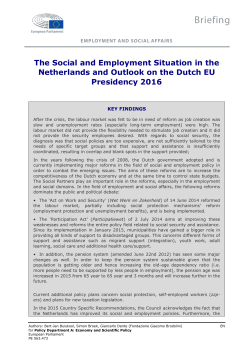 The Social and Employment Situation in the Netherlands and