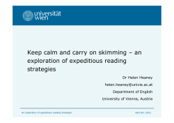 an exploration of expeditious reading strategies