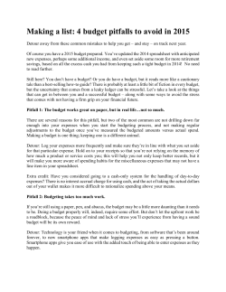 Budgeting Pitfalls to Avoid