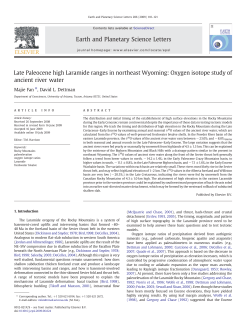 Late Paleocene high Laramide ranges in northeast Wyoming