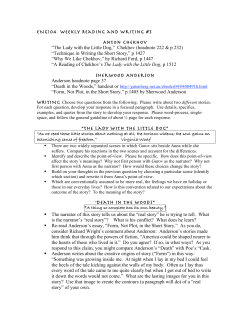 ENG104 Weekly Reading and Writing #3 Anton chekhov &ldquo;The Lady
