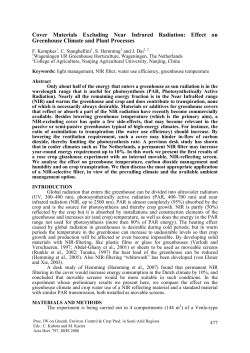 Cover Materials Excluding Near Infrared Radiation: Effect on