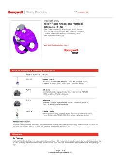 Miller Rope Grabs and Vertical Lifelines (AUS)