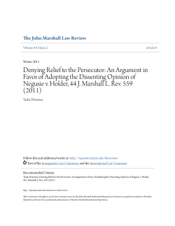 Denying Relief to the Persecutor - The John Marshall Institutional