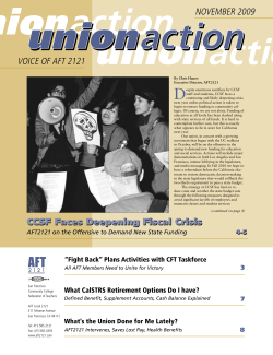 NOVEMBER 2009 VOICE OF AFT 2121 CCSF Faces Deepening