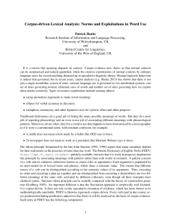 Corpus-driven Lexical Analysis: Norms and Exploitations in Word Use