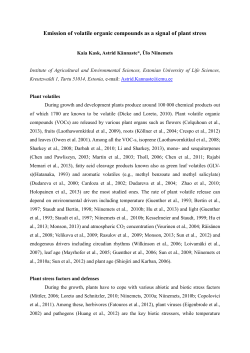 Emission of volatile organic compounds as a signal of plant stress