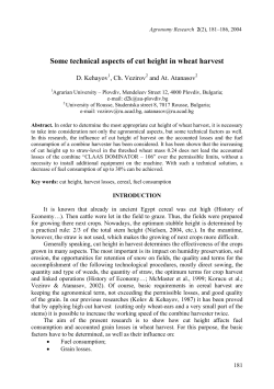 SOME TECHNICAL ASPECTS OF HEIGHT CUT OF WHEAT