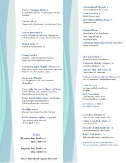 Frozen Pineapple Mojito 8 Summer Sky 9 Sicilian Lemonade 9