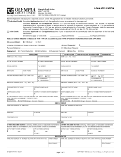 loan application - Olympia Credit Union