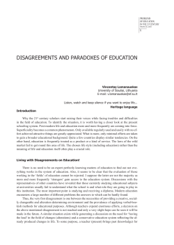 disagreements and paradoxes of education