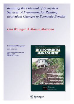 Realizing the Potential of Ecosystem Services