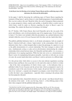 Is the Royal Arse for Kicking or for Licking? Francis Bacon and the