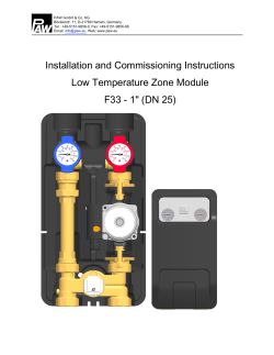 Installation and Commissioning Instructions Low Temperature Zone