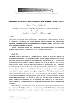 Diffusion and conformational dynamics in locally perturbed model