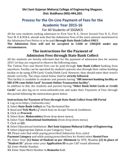 Process for the On-Line Payment of Fees for the Academic Year