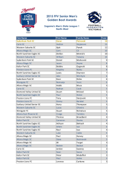 2015 FFV Senior Men`s Golden Boot Awards