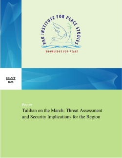 Taliban on the March: Threat Assessment and Security Implications