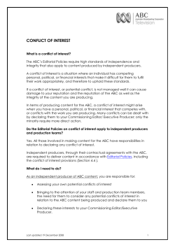 Conflict of Interest Guidance Note