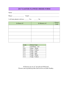 2017 EASTER FLOWER ORDER FORM