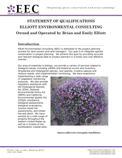 EEC Statement of Qualifications - Elliott Environmental Consulting