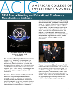 Fall Meeting Recap - American College of Investment Counsel