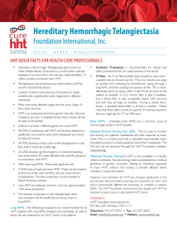 HHT Facts at a Glance