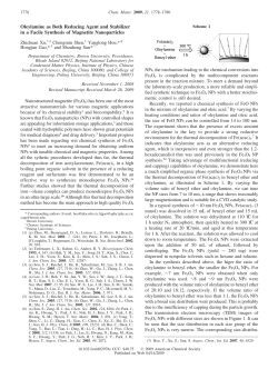 Oleylamine as Both Reducing Agent and Stabilizer in a Facile