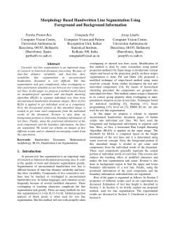 Morphology Based Handwritten Line Segmentation