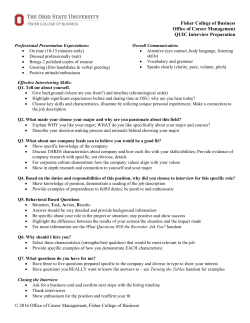 QUIC Prep Packet - Fisher College of Business