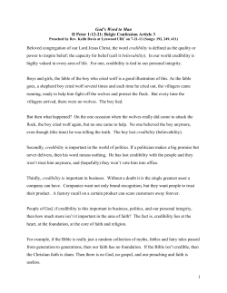 Beloved congregation of our Lord Jesus Christ, the word credibility