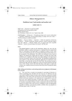 Alliance Management SA v Pendleton Lane P and