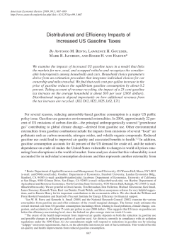 Distributional and Efficiency Impacts of Increased US Gasoline Taxes