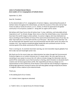 Letter to President Barack Obama from Leaders of US