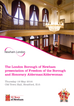 The London Borough of Newham presentation of Freedom of the