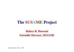 The SESAME Project