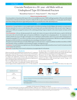 Cruciate Paralysis in a 20- year -old Male with an Undisplaced Type
