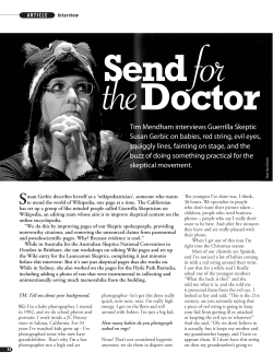 Send for the Doctor - Launceston Skeptics