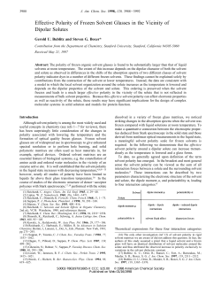 Effective Polarity of Frozen Solvent Glasses in the Vicinity of Dipolar
