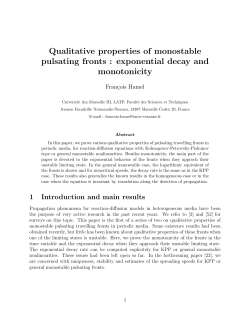 Qualitative properties of monostable pulsating fronts: exponential