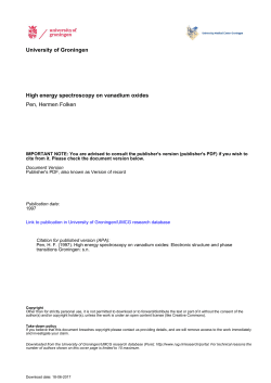 High energy spectroscopy on vanadium oxides Pen, Hermen Folken