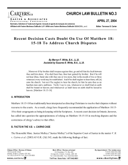 church law bulletin no.3 - Carters Professional Corporation