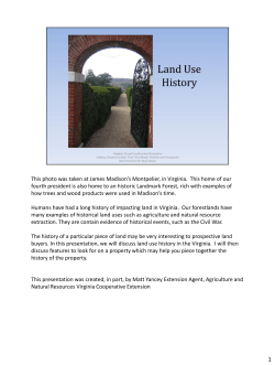 Land Use History - Virginia Forest Landowner Education Program