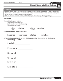 Digraph Words with Plural Endings